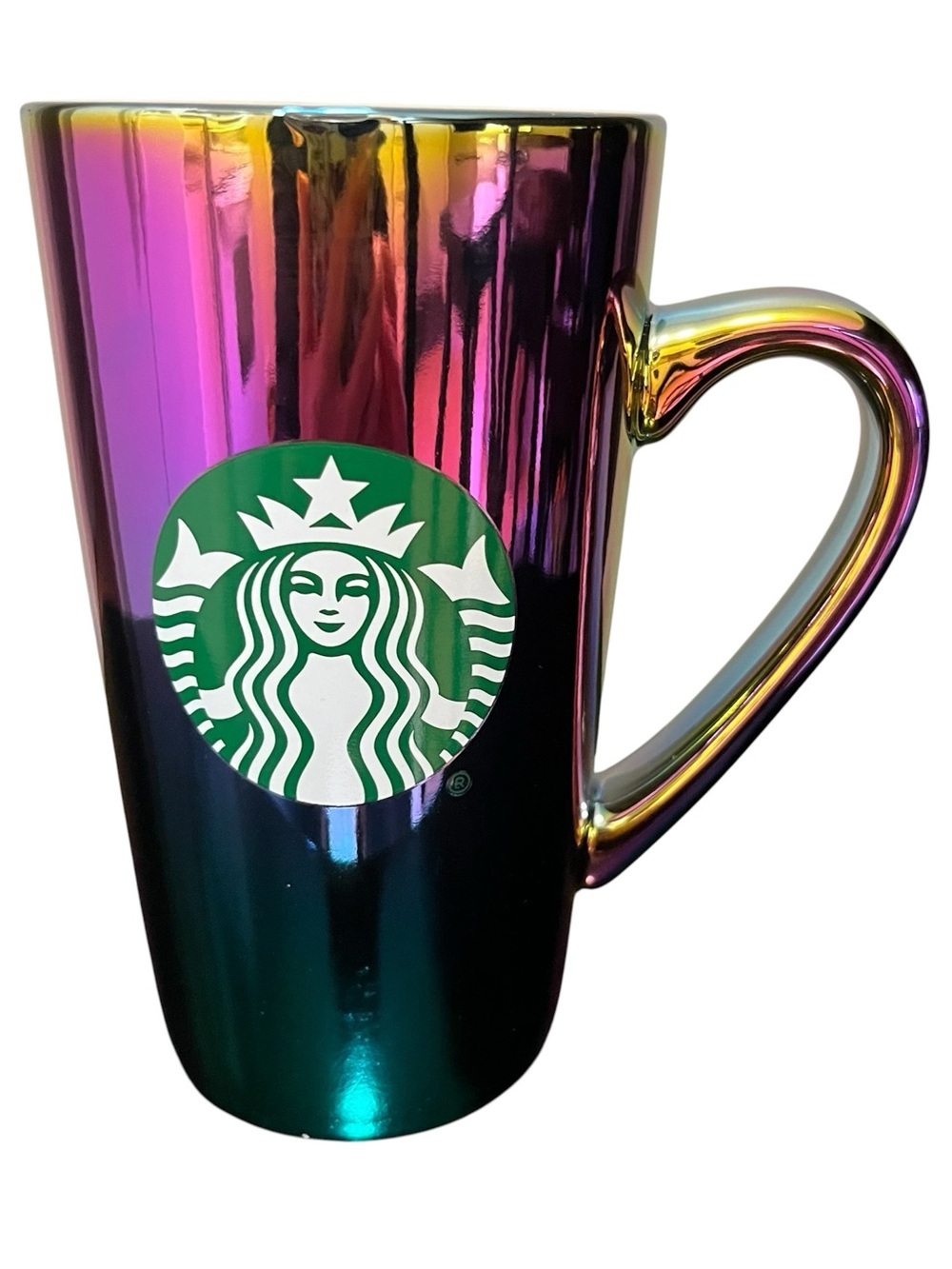 Starbucks 16oz Iridescent Holographic Rainbow Oil Slick Mug 2022 Holiday